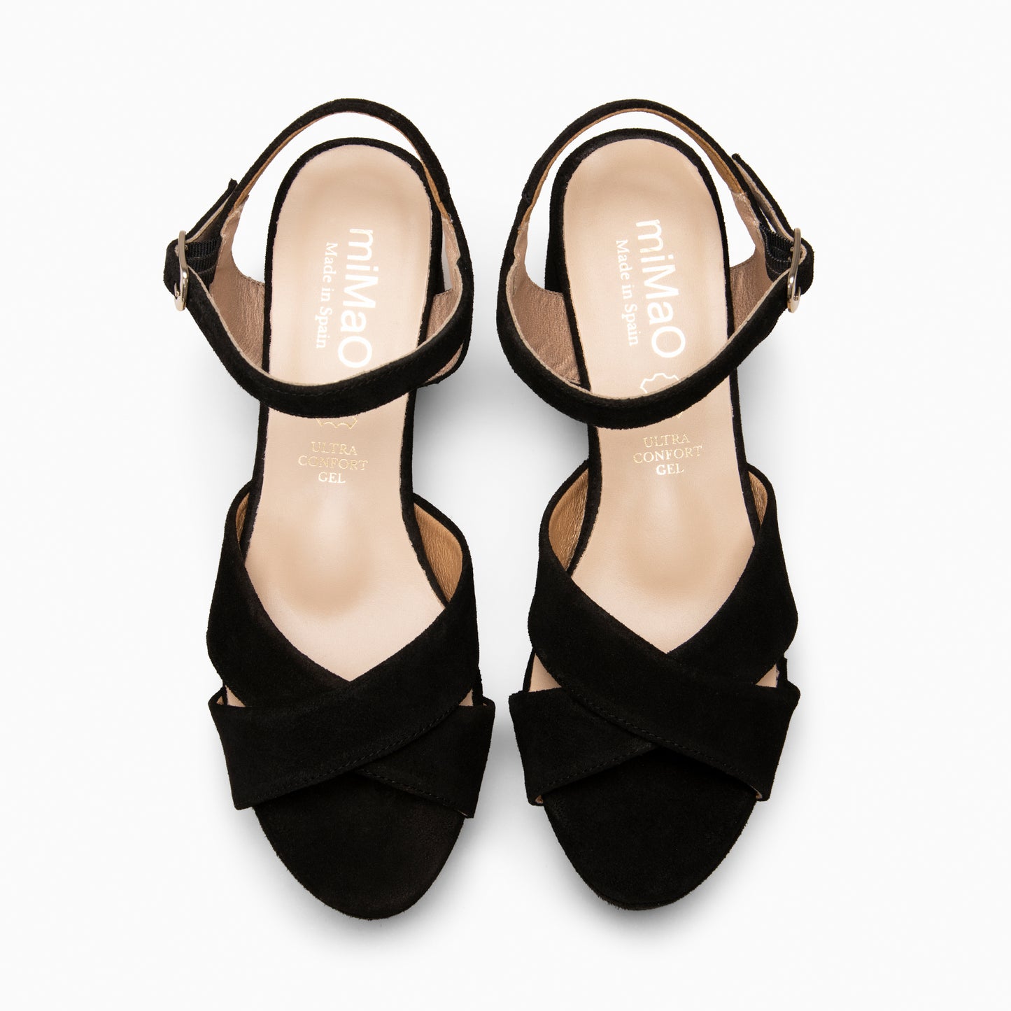 CERDEÑA - Sandalias de tacón ancho y plataforma NEGRO