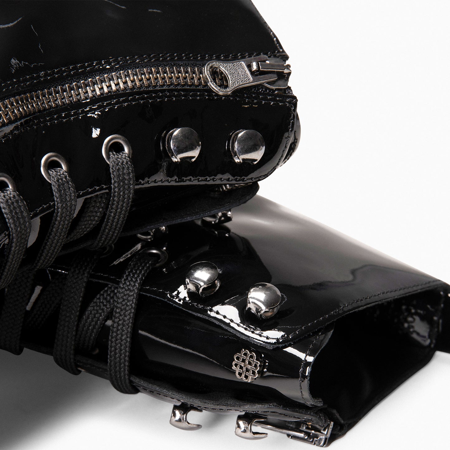 MILITAR – Botas militares de mujer NEGRO CHAROL