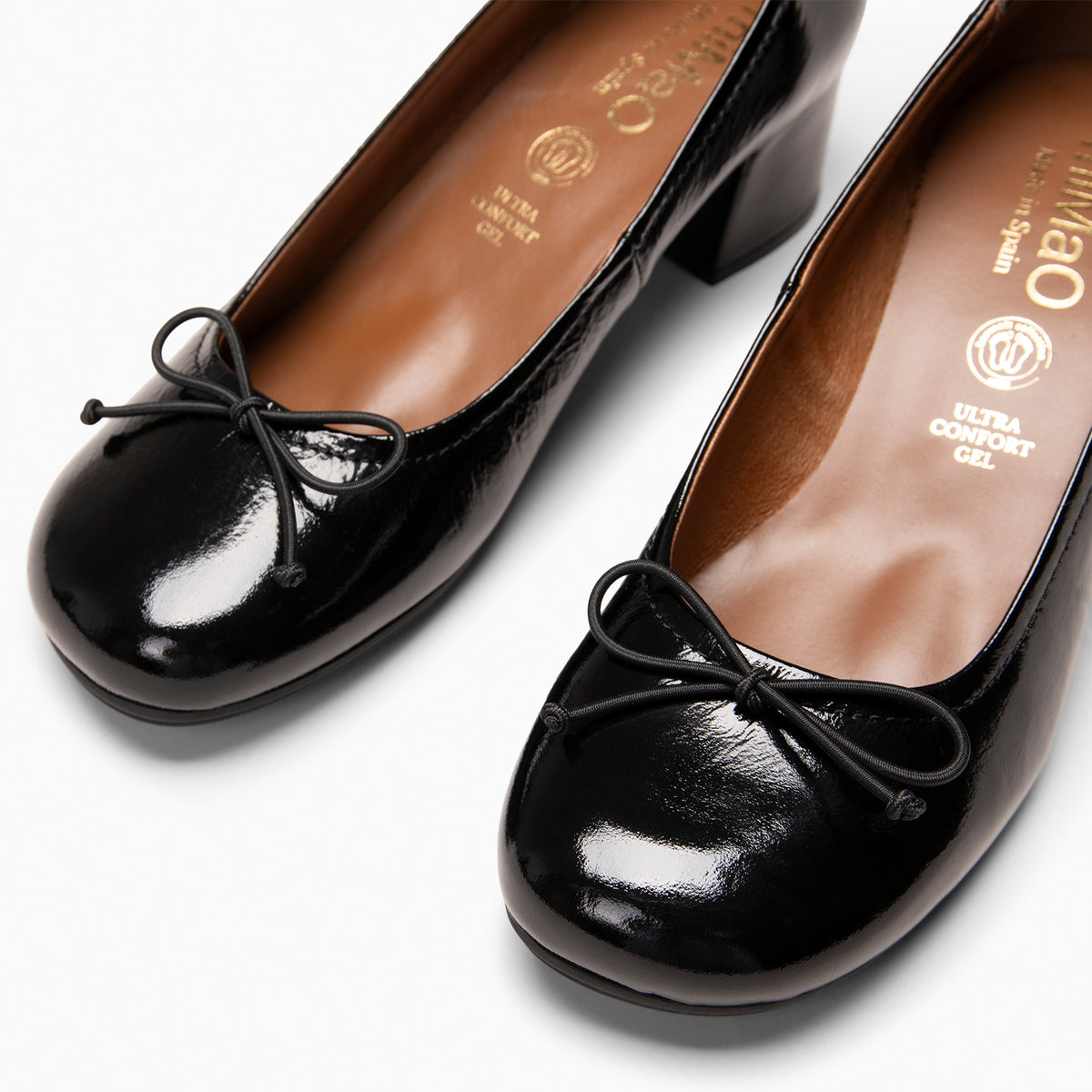 SILVANA - Bailarina Baresoft con tacón NEGRO