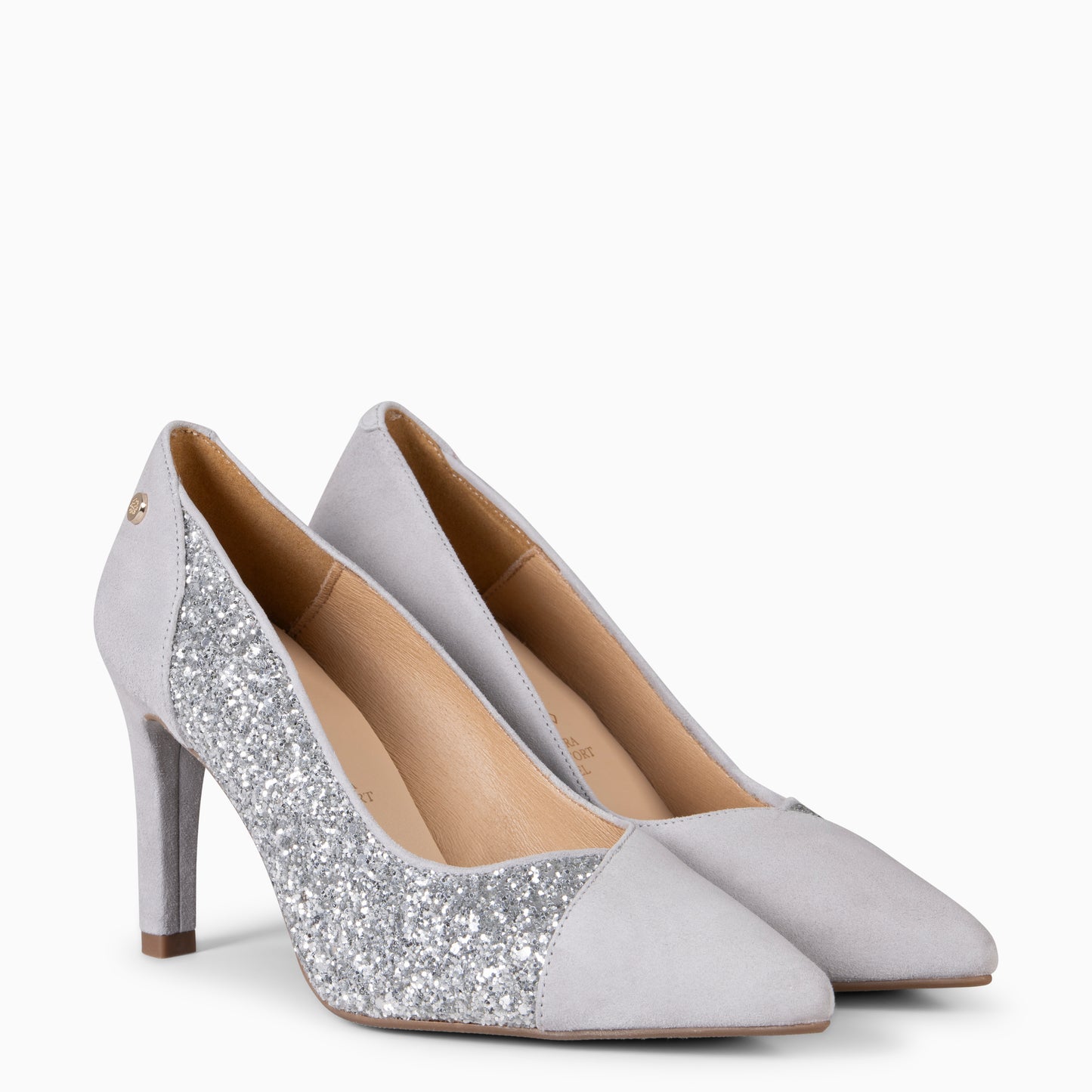 GLAM NIGHT– ZAPATOS ELEGANTES DE TACÓN ALTO GRIS PERLA