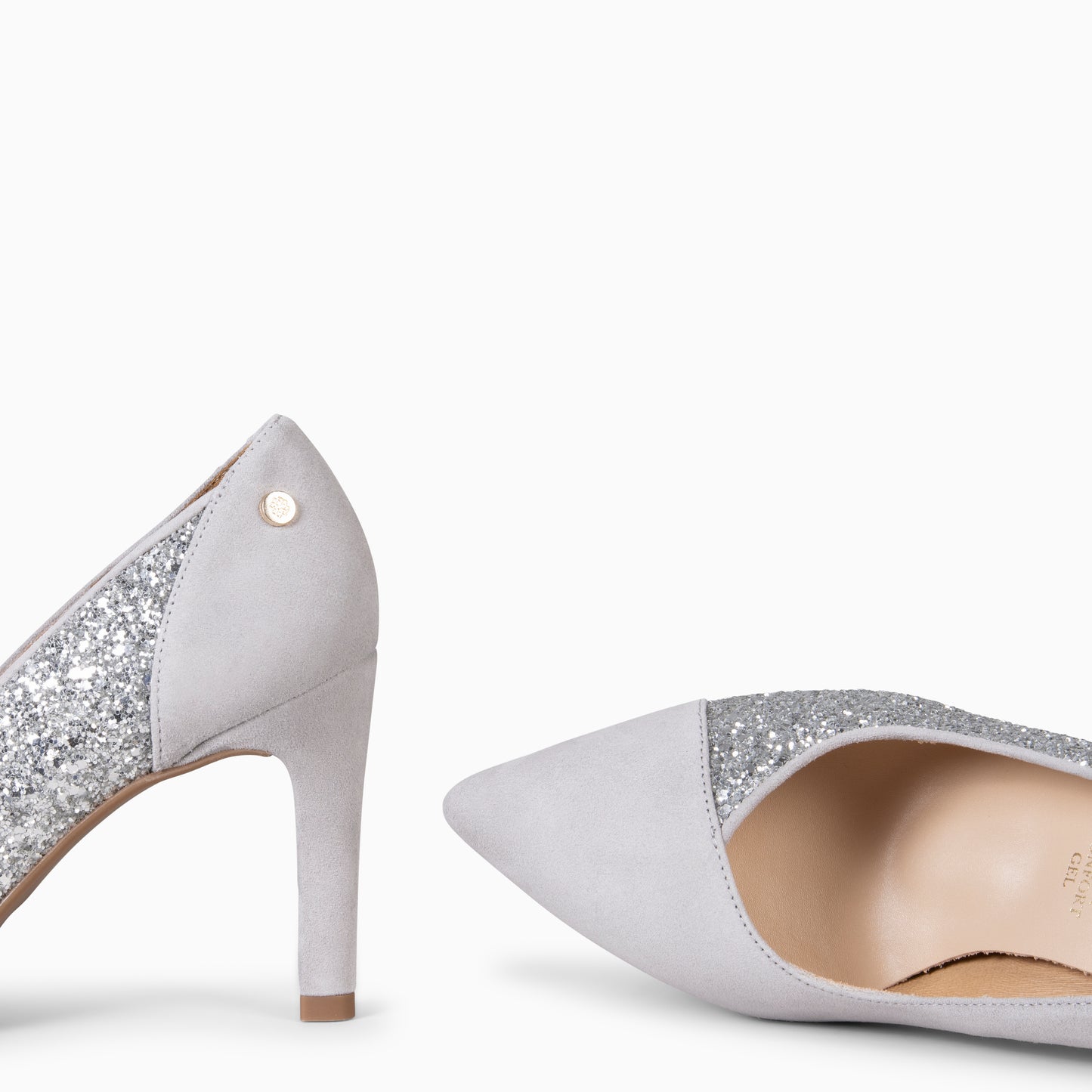 GLAM NIGHT– ZAPATOS ELEGANTES DE TACÓN ALTO GRIS PERLA