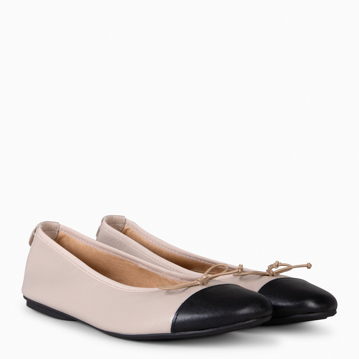 MARILYN – Bailarina bicolor ESTILO BAREFOOT BEIGE NEGRO