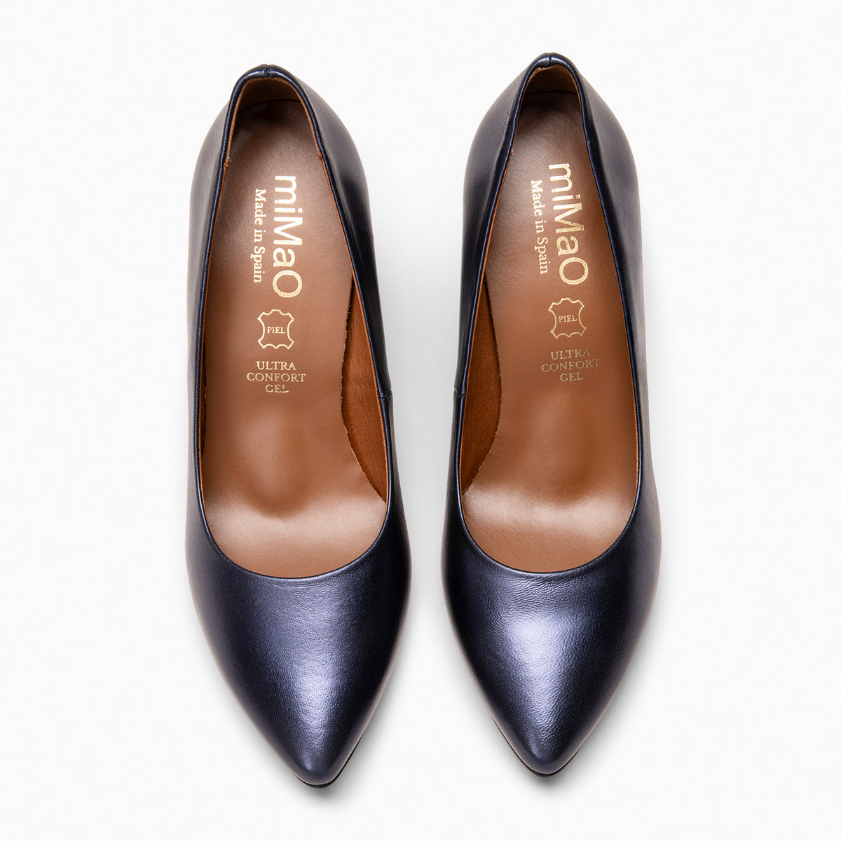 URBAN SPLASH – Zapato de tacón con piel metalizada MARINO