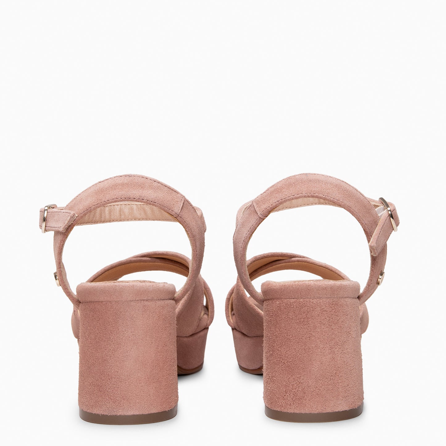 CERDEÑA - Sandalias de tacón ancho y plataforma NUDE