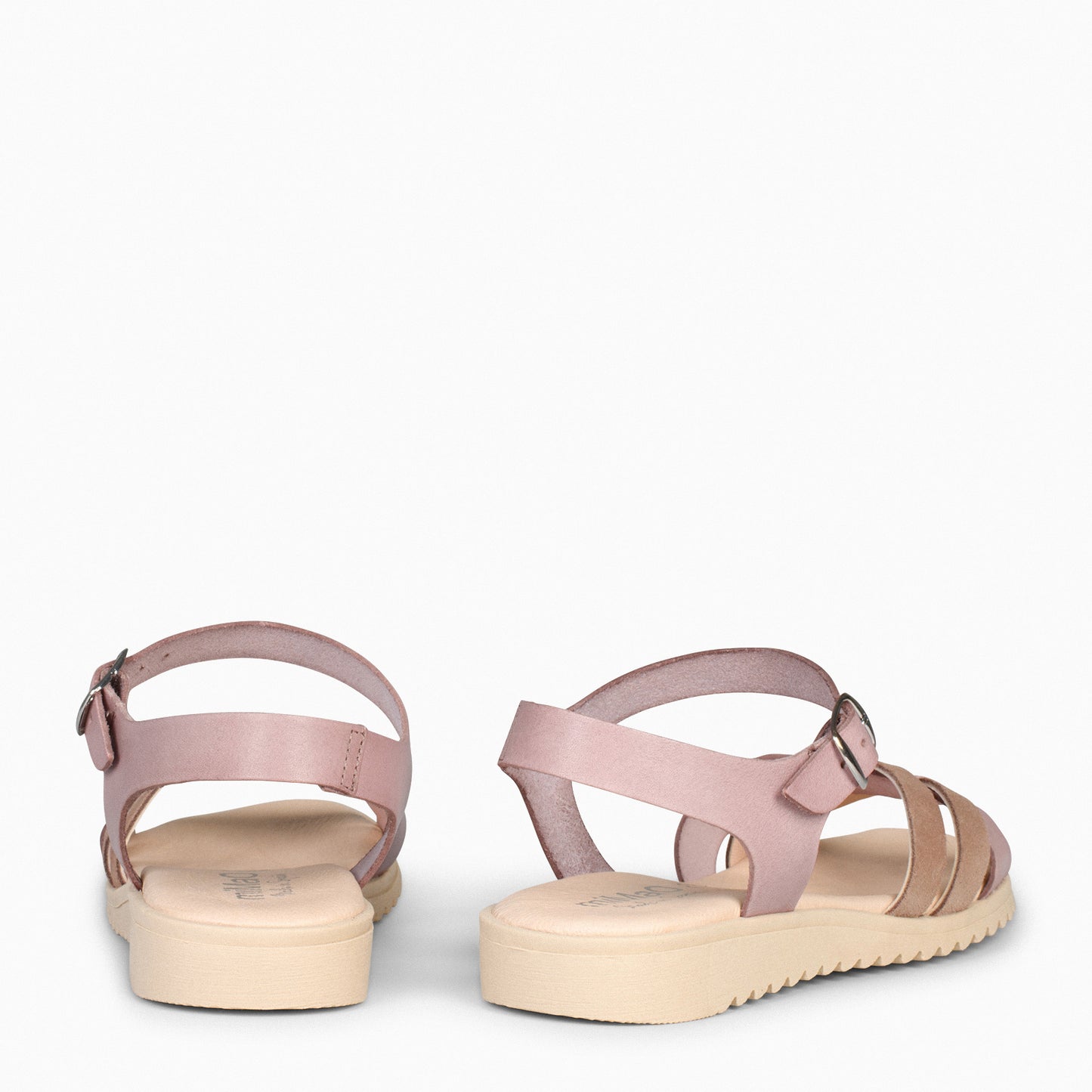 FRESH – Sandalias de piel con cuña baja NUDE