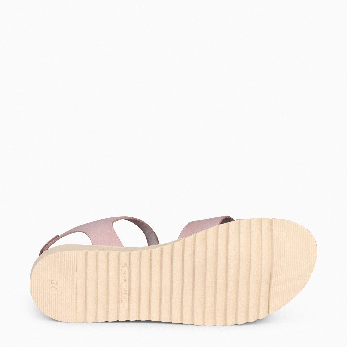 FRESH – Sandalias de piel con cuña baja NUDE