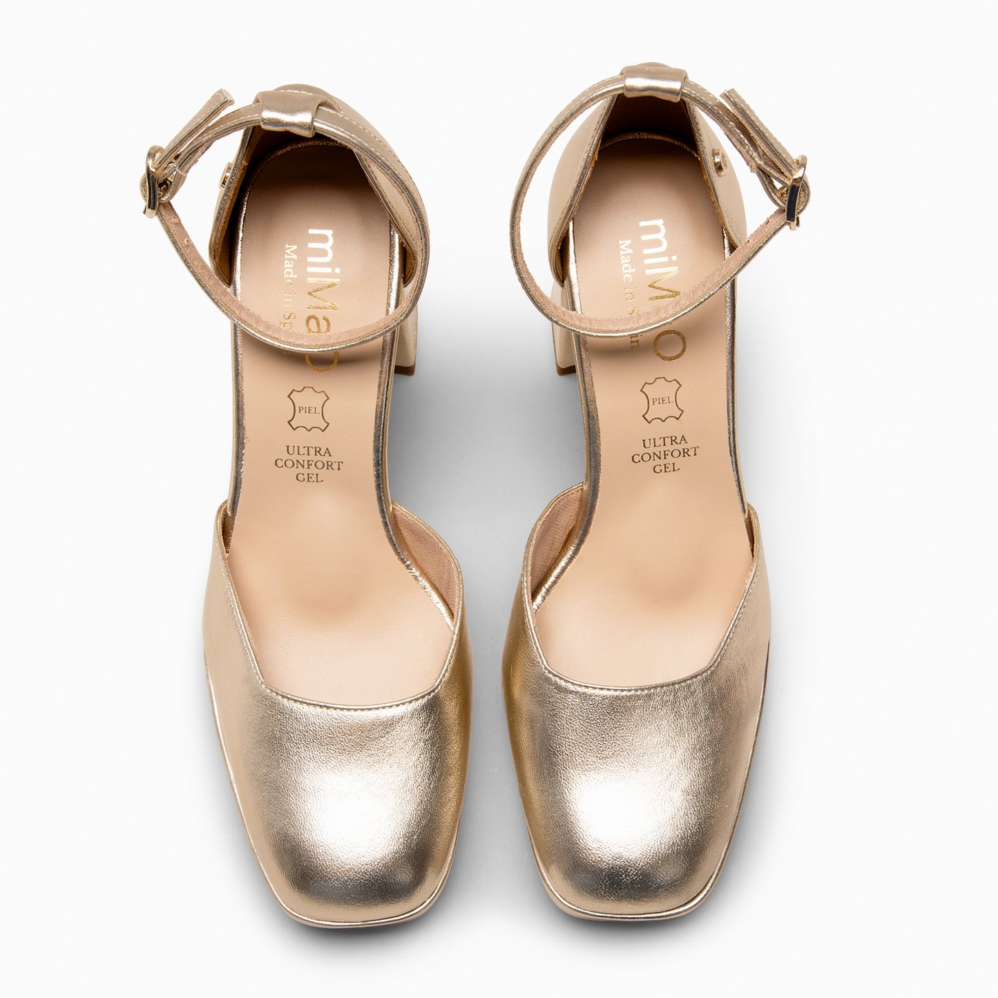 MEGAN - Zapatos con tacón ancho y plataforma PLATINO