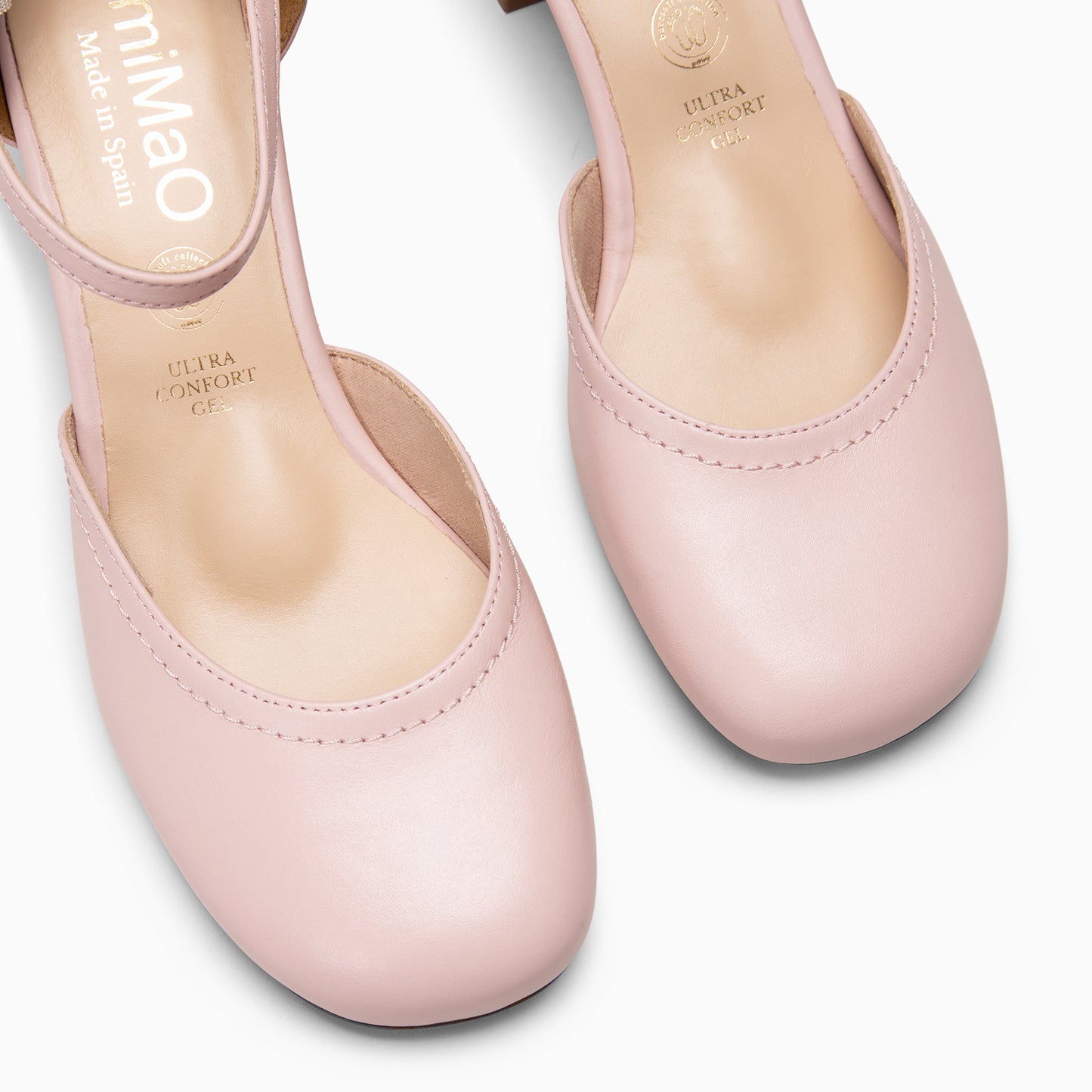 RIO - Tacones de Cuero con Correa al Tobillo ROSA