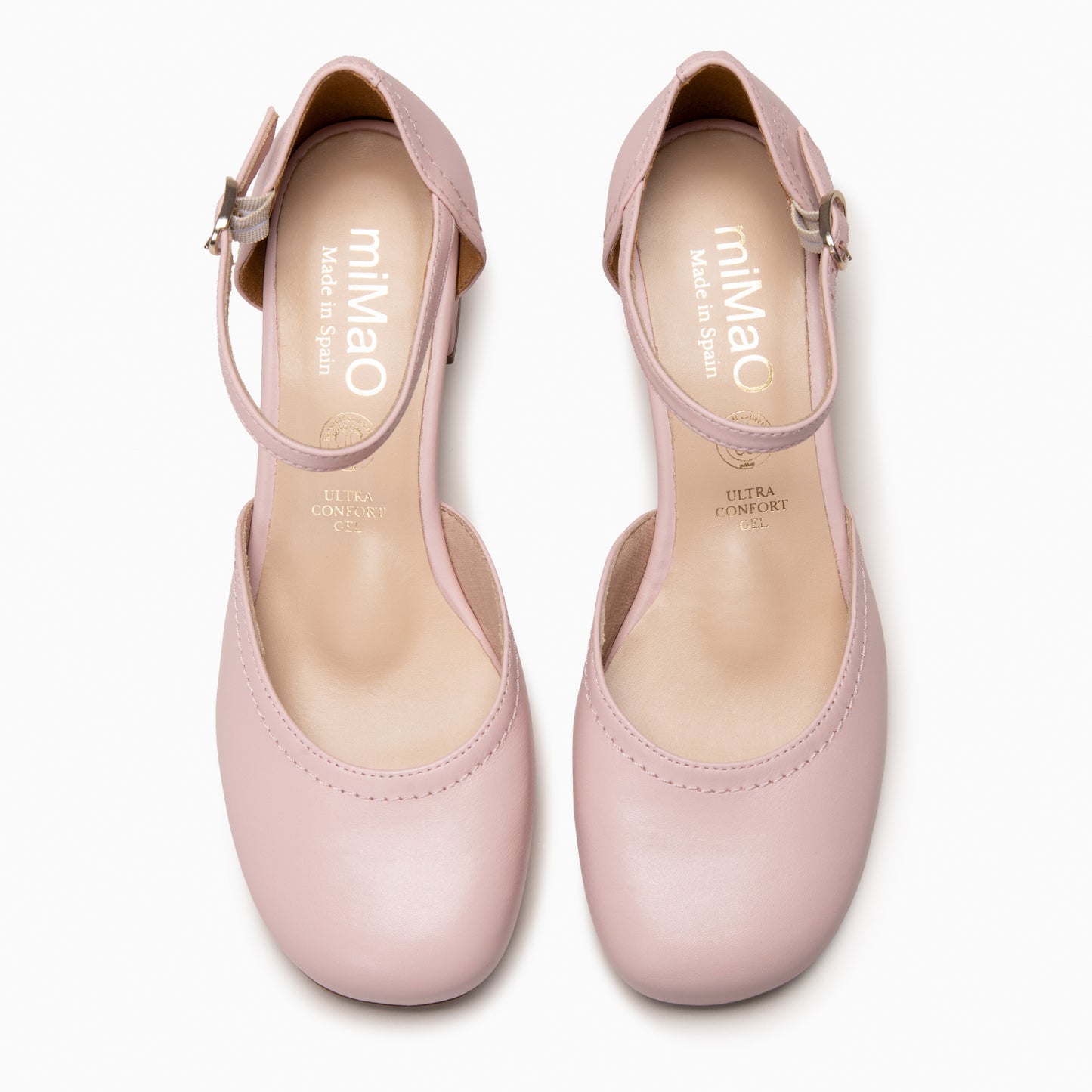 RIO - Tacones de Cuero con Correa al Tobillo ROSA