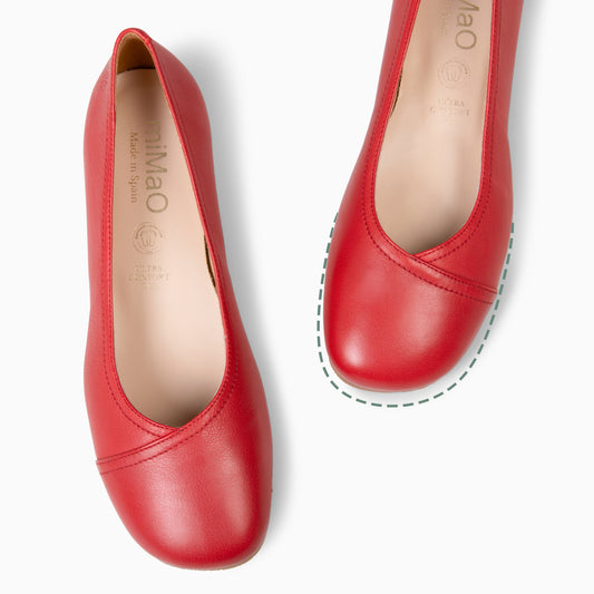 PLUMA - Bailarinas de Piel Baresoft  ROJO