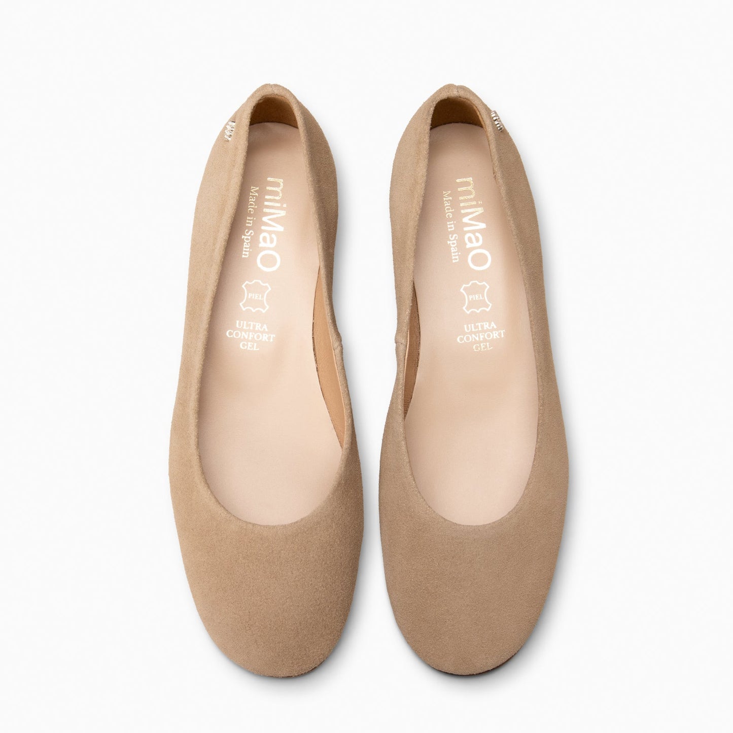 CHLOE - Bailarinas de ante con puntera redonda BEIGE