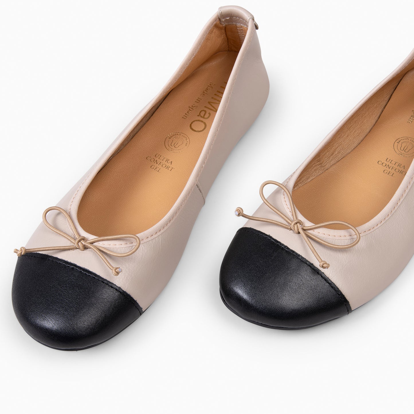 MARILYN – Bailarina bicolor ESTILO BAREFOOT BEIGE NEGRO