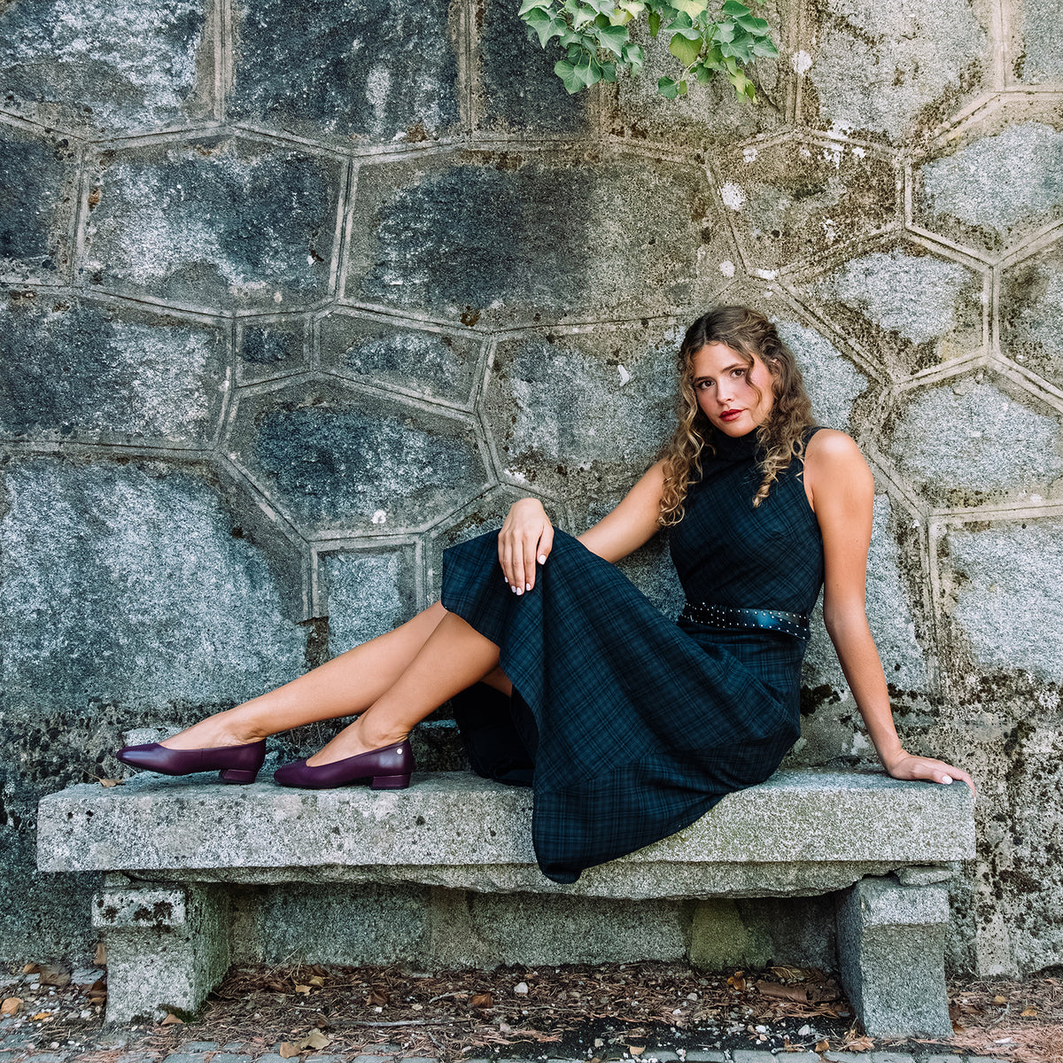 URBAN XS – Zapatos de tacón bajo GRANATE