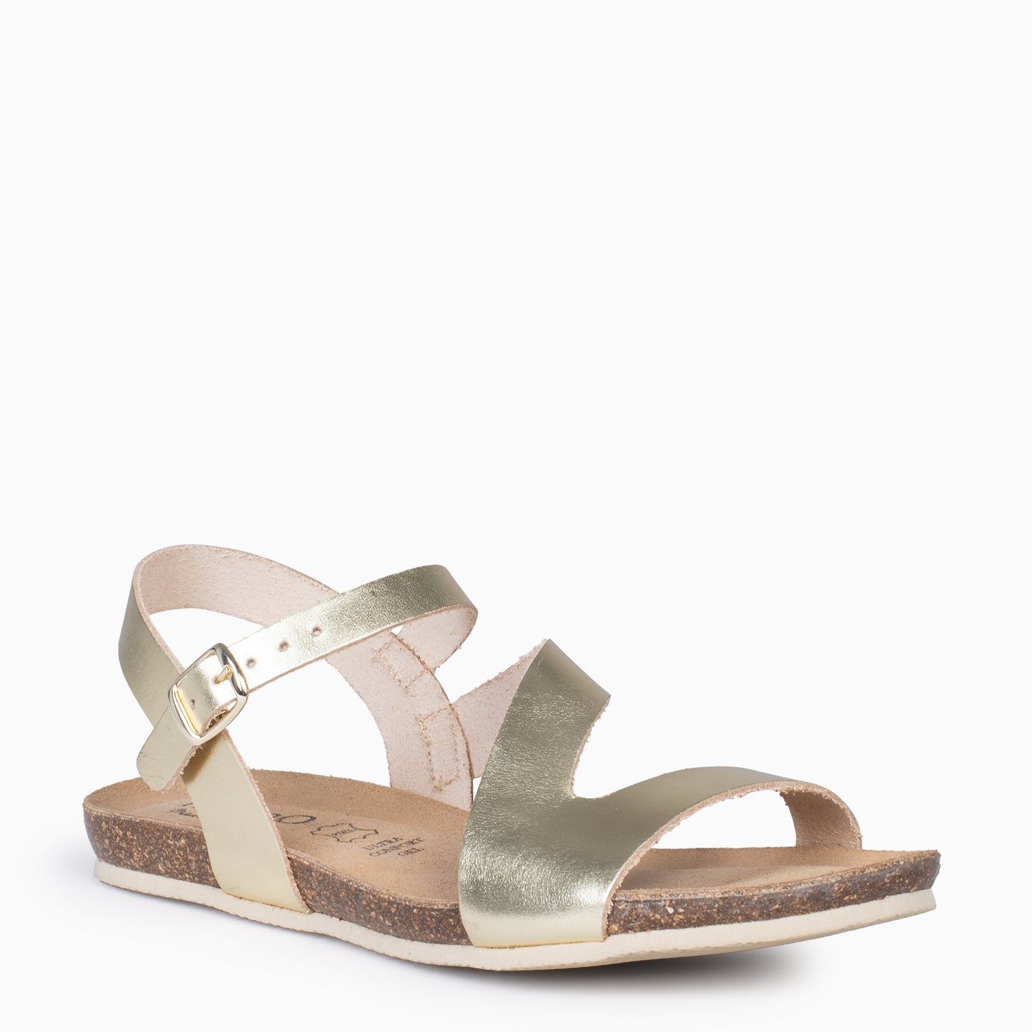 LIS – Sandalias BIO de piel de Vaquetilla PLATINO