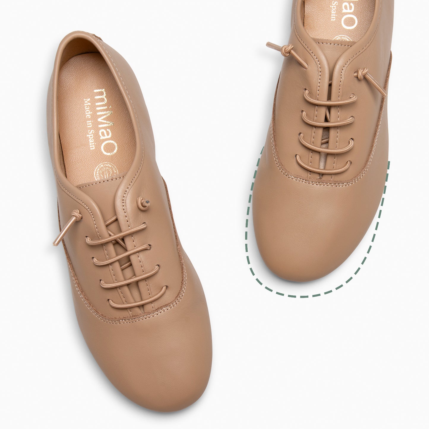 IRIA - Zapatillas Baresoft con Cordones Elásticos  CAMEL