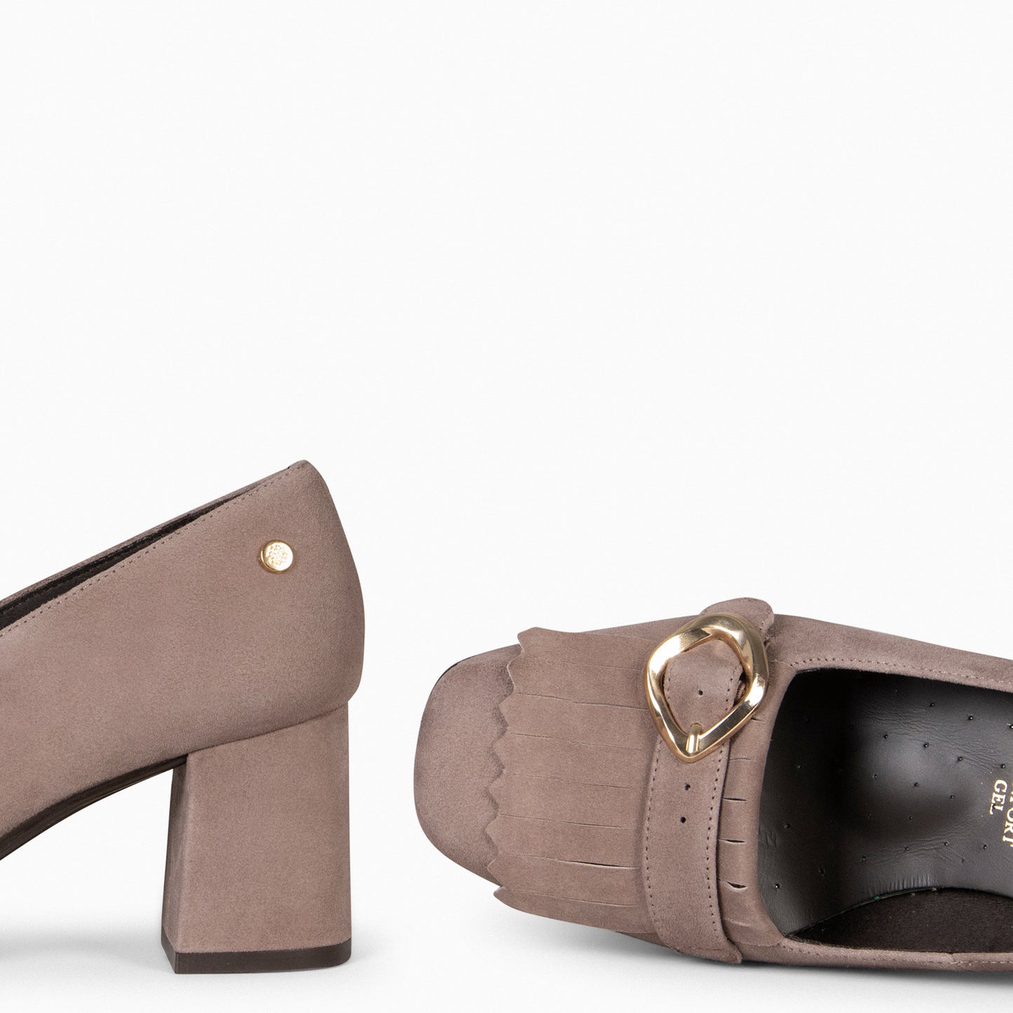 SISSI – Mocasines de tacón ancho TAUPE