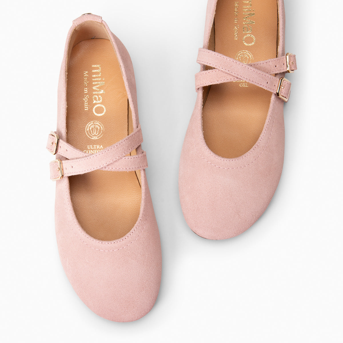 AMAPOLA - Bailarina con tiras cruzadas de ante  NUDE