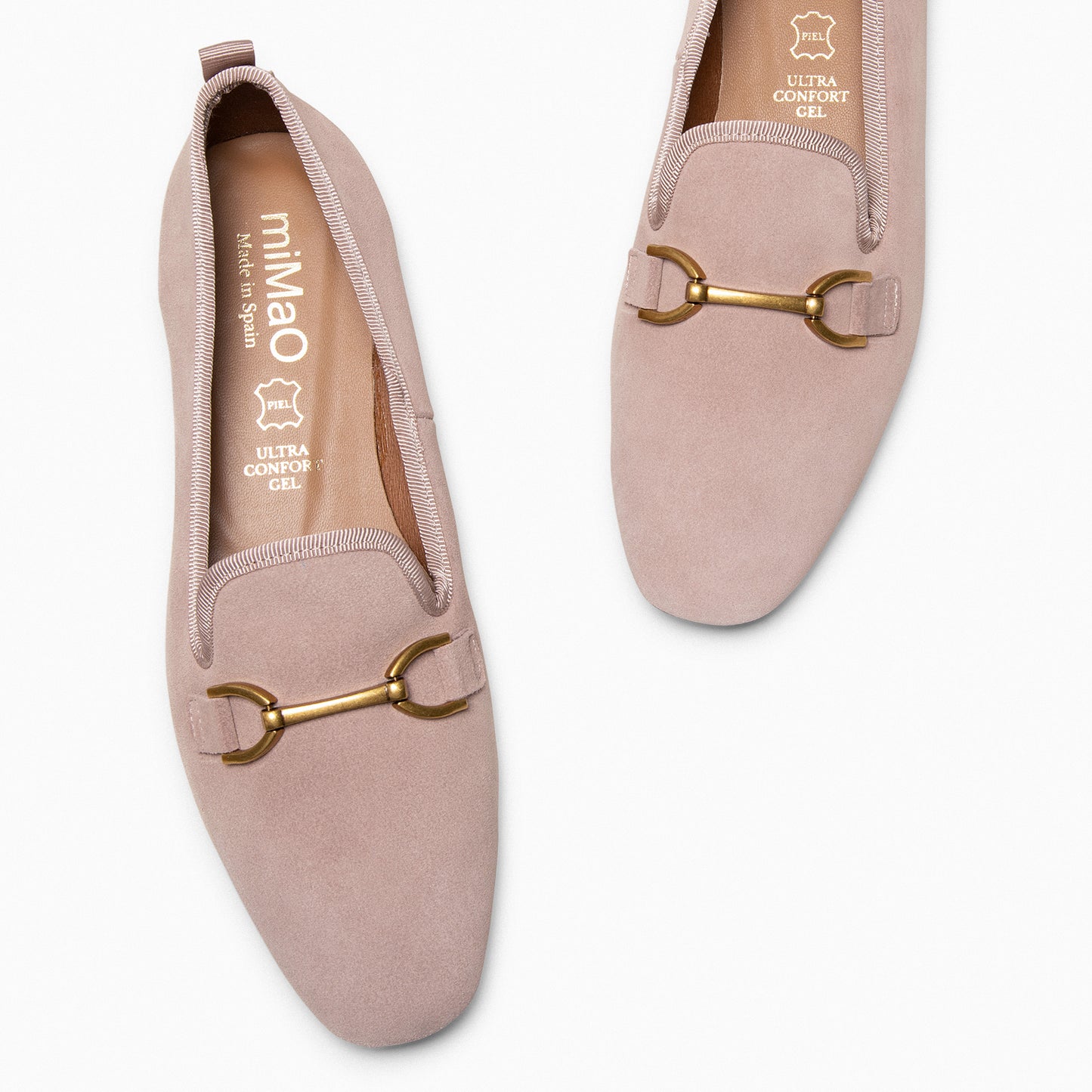 SLIPPER – Mocassins NUDE de salto baixo