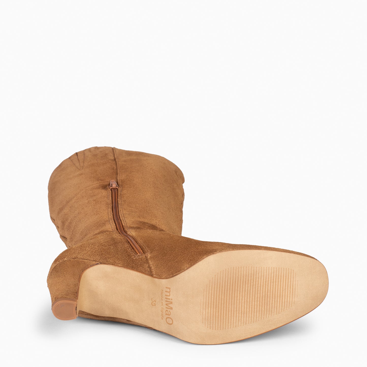 FRELARD – Bottines hautes à bout rond CAMEL