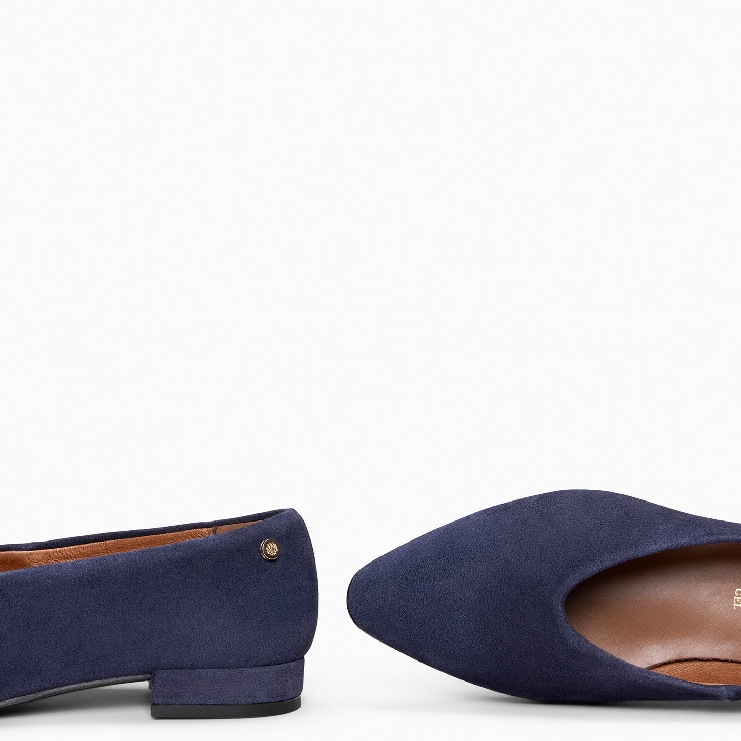 URBAN LACY – Bailarina con tacón bajo en piel de serraje MARINO