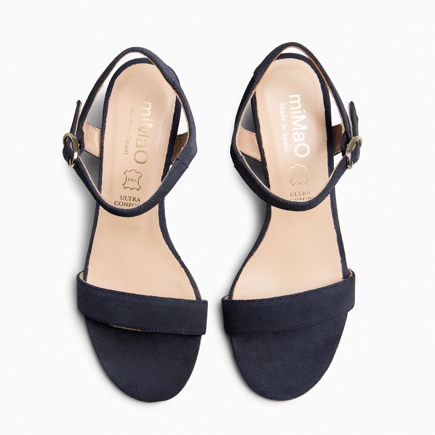 KEILA - Sandalias de Tacón Medio de Ante MARINO