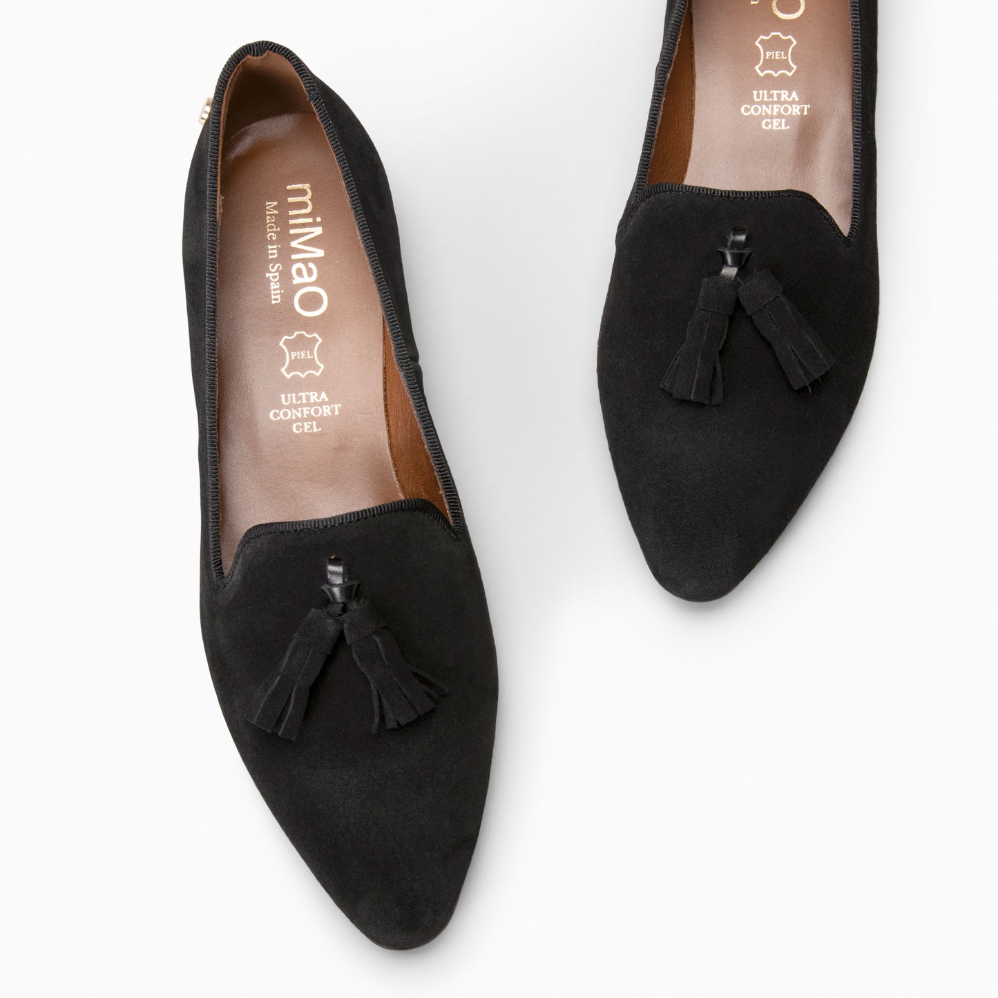 ADISA  – Mocasines de piel de serraje NEGRO