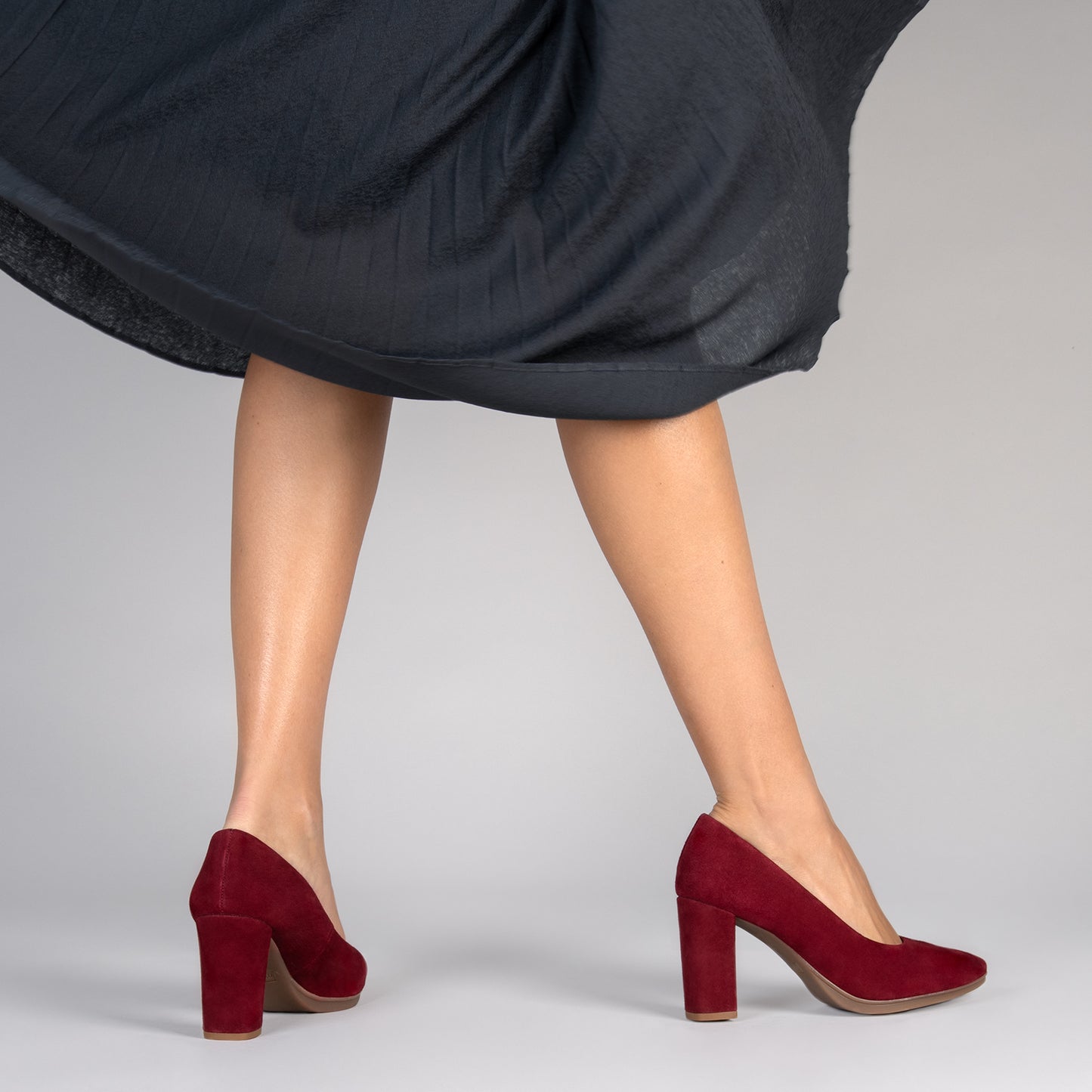 URBAN – Chaussures à talons en daim BORDEAUX