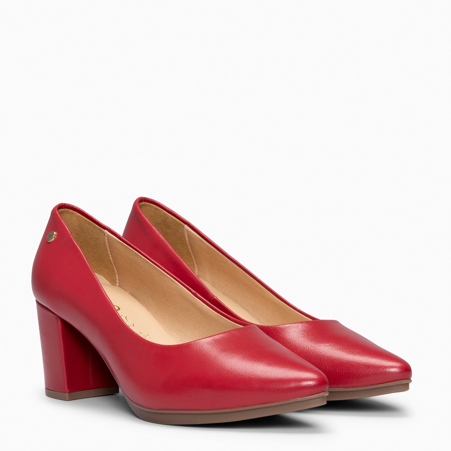 URBAN S SALÓN - Zapatos de tacón medio de napa ROJO