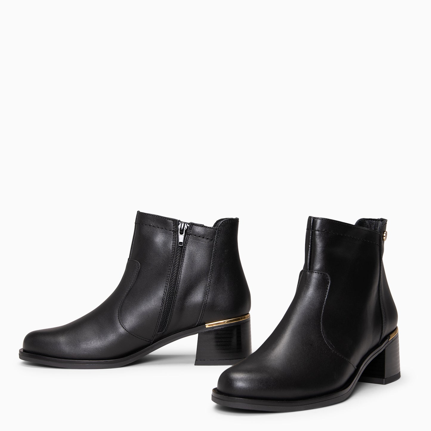 NIXIE – botines de tacón bajo para mujer  NEGRO