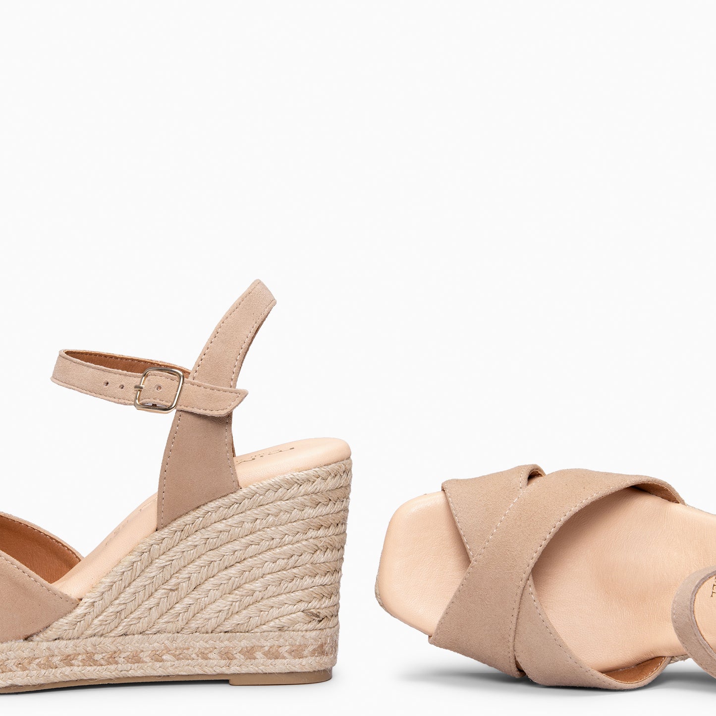 VERA - Cuña de esparto de ante NUDE