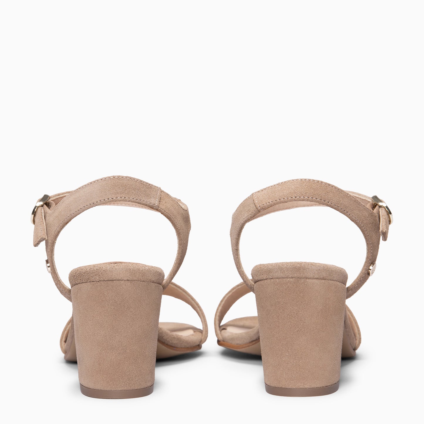 KEILA - Sandalias de Tacón Medio de Ante TAUPE