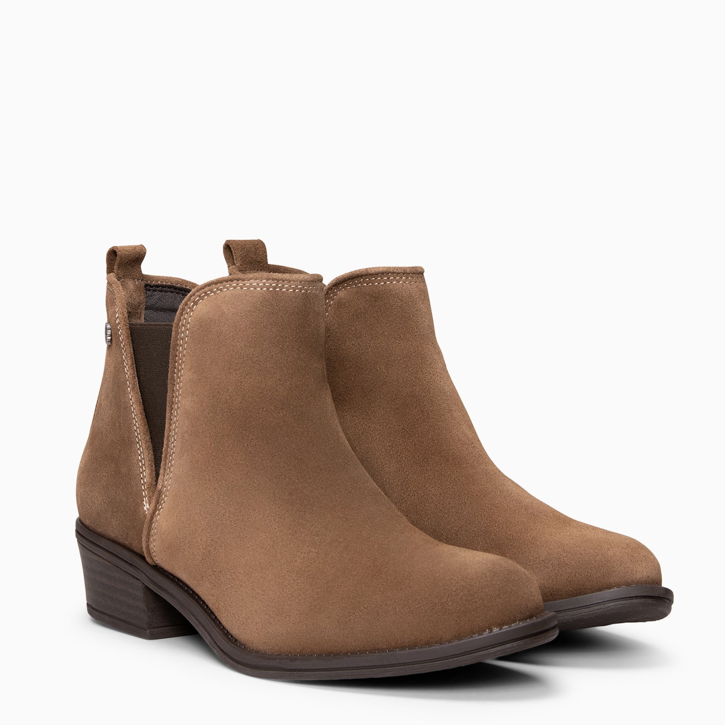 VIANA – Botín bajo con elástico TAUPE