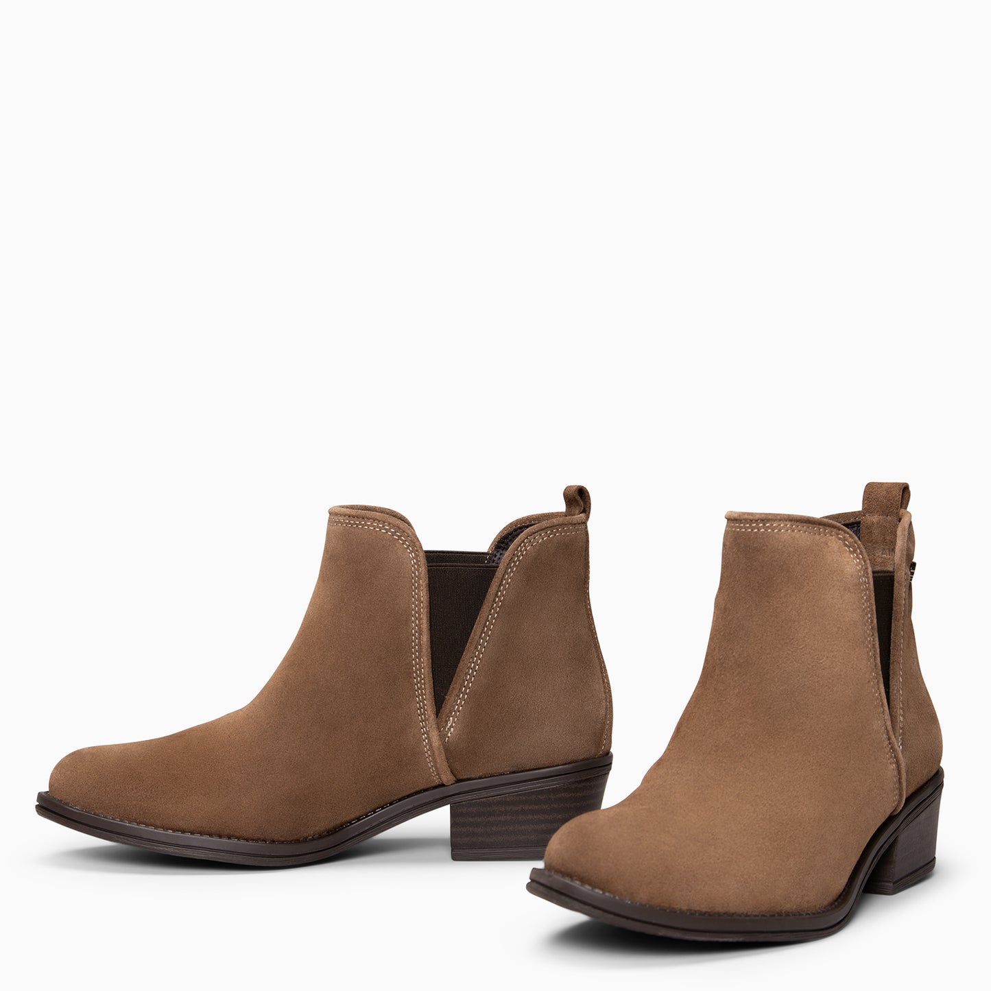 VIANA – Botín bajo con elástico TAUPE