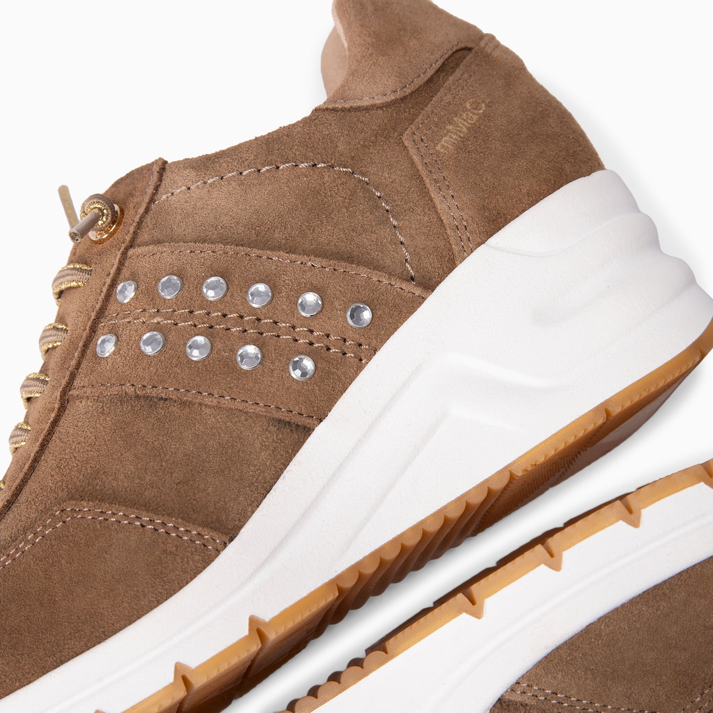 METZ - Zapatillas con cuña de ante TAUPE