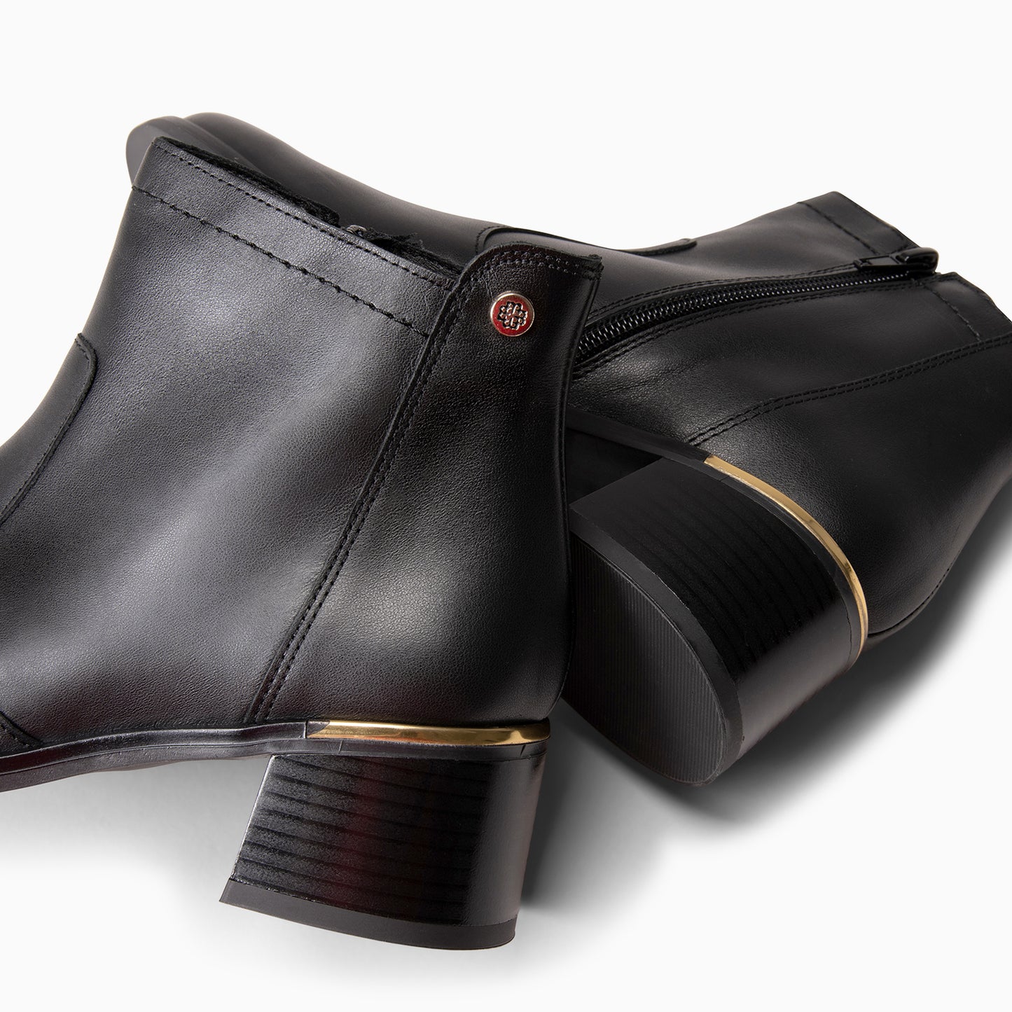 NIXIE – botines de tacón bajo para mujer  NEGRO