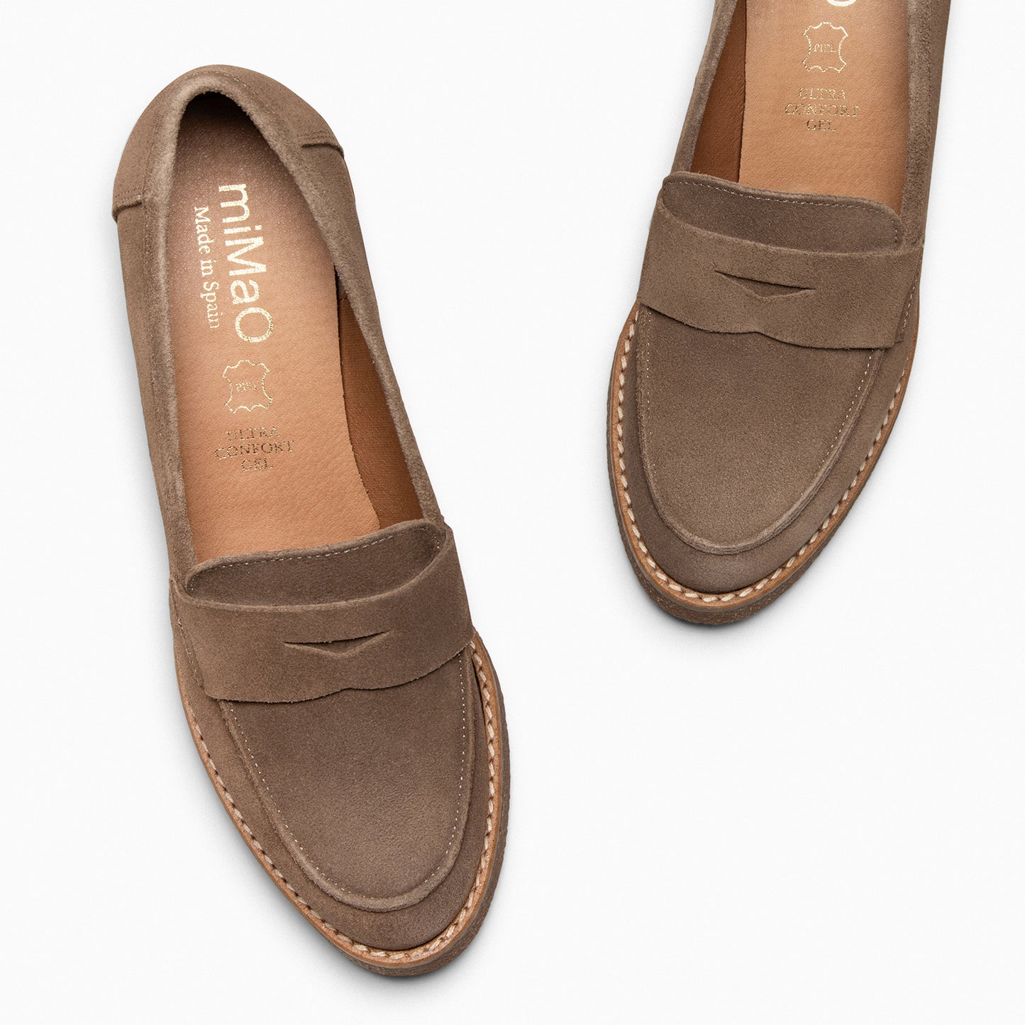 MOKKA - Mocasín de serraje con borla TAUPE