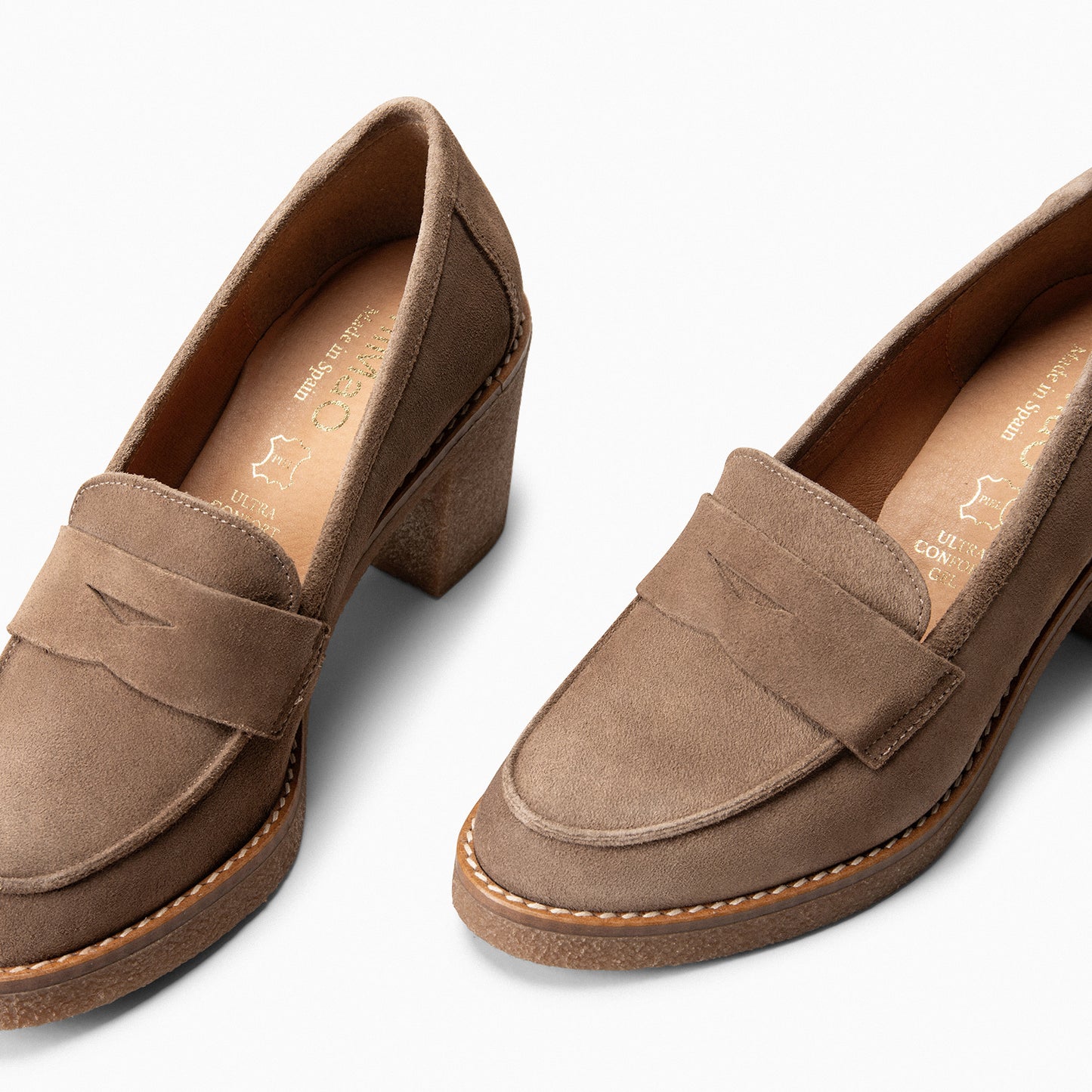 MOKKA - Mocasín de serraje con borla TAUPE