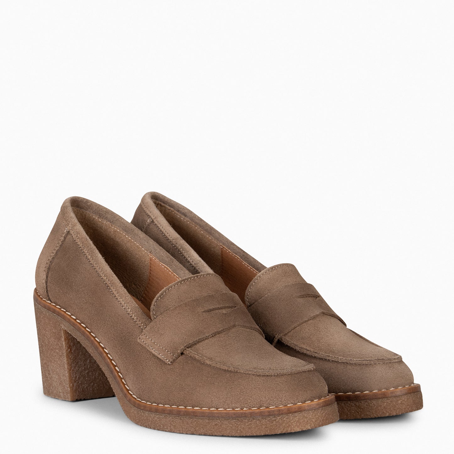 MOKKA - Mocasín de serraje con borla TAUPE