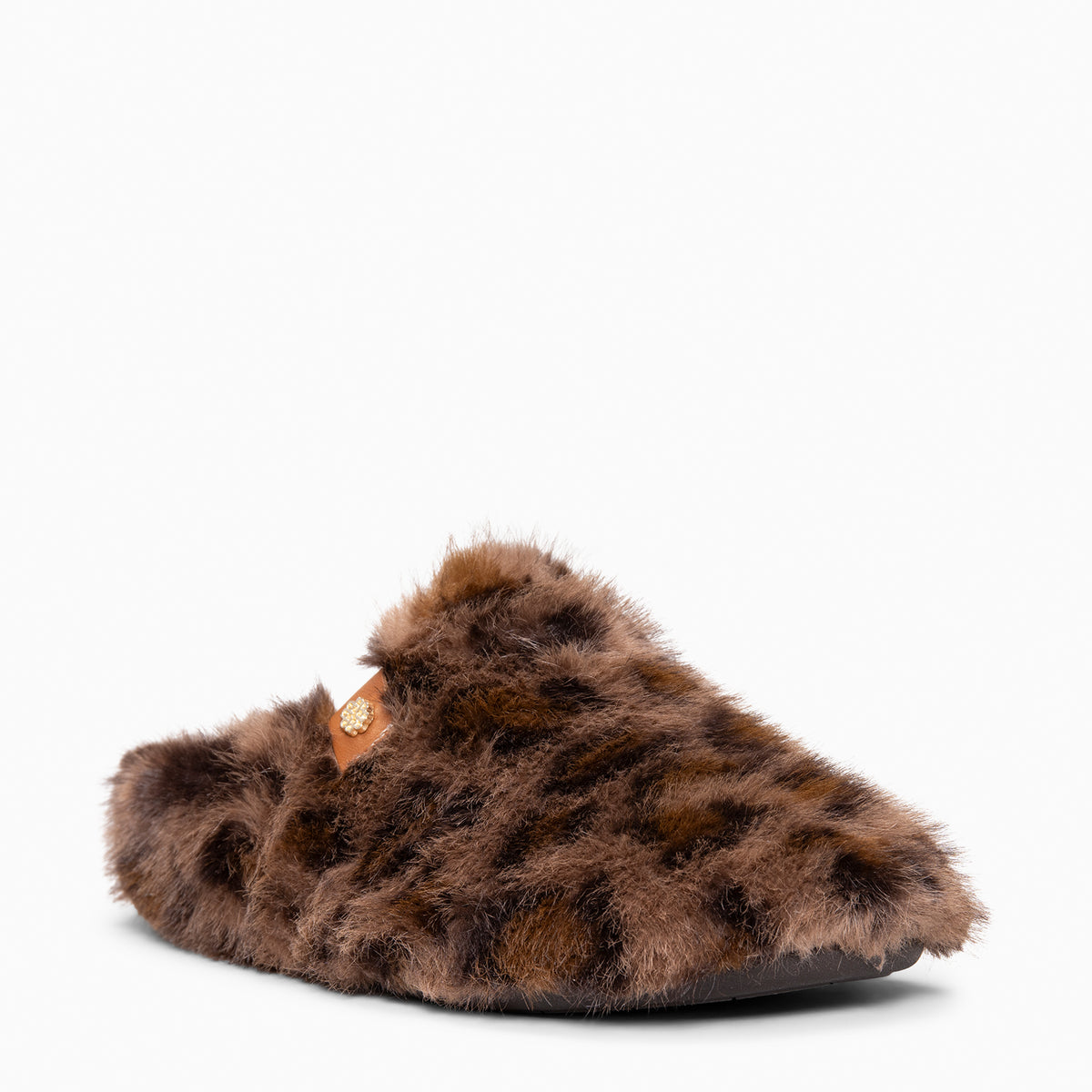 KOMFY DREAMS - Zapatillas de estar por casa ultra suaves LEOPARDO MARRON