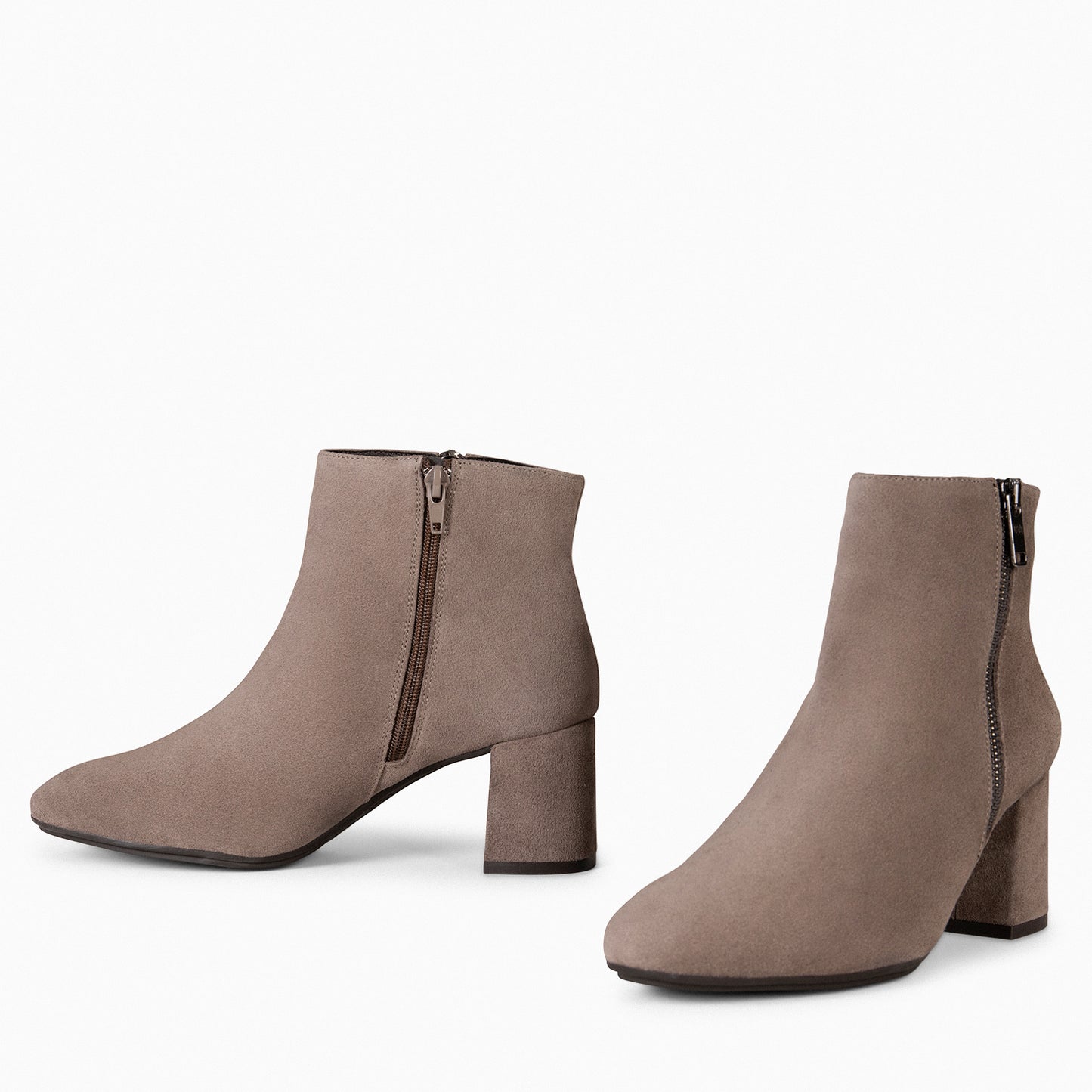 UTRECH – Botins com salto largo TAUPE