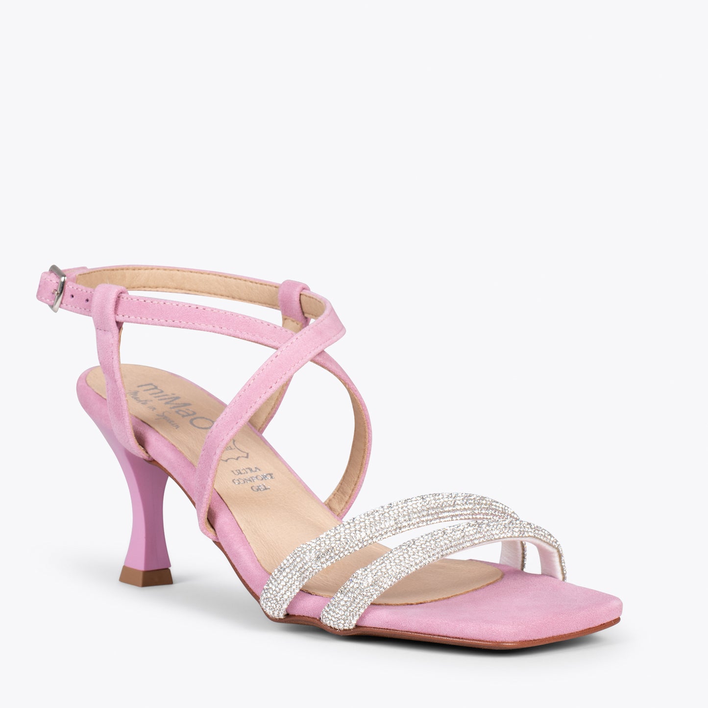 SHINY - Sandalias de tiras brillantes ROSA