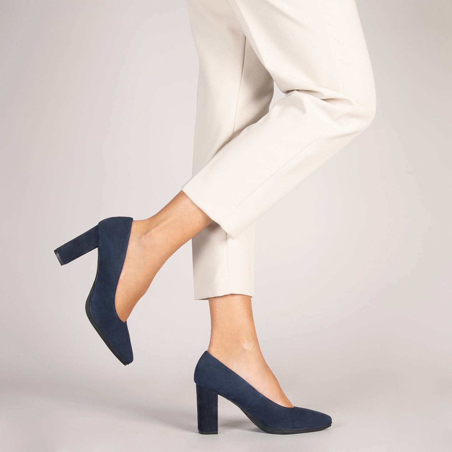 URBAN – Chaussures à talons en daim MARINE