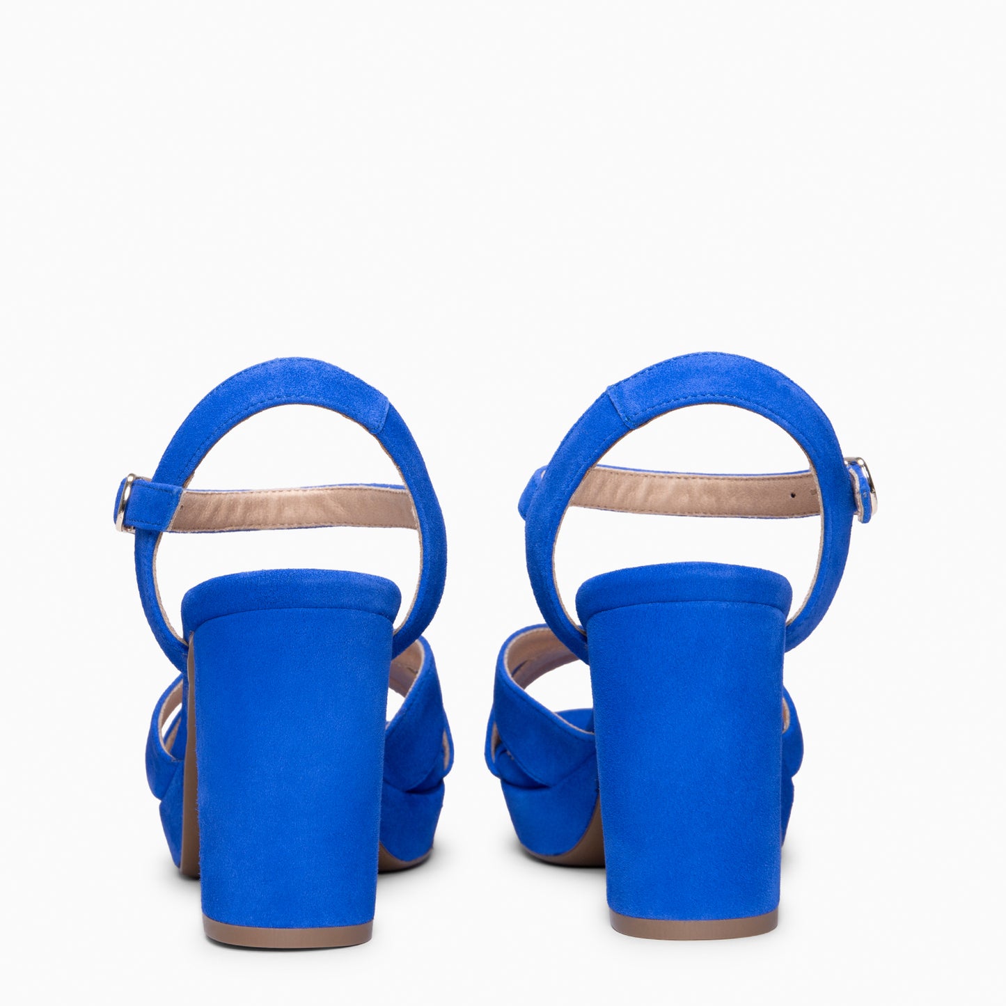 PARIS – Sandalias de fiesta con tacón alto y plataforma AZUL ELÉCTRICO