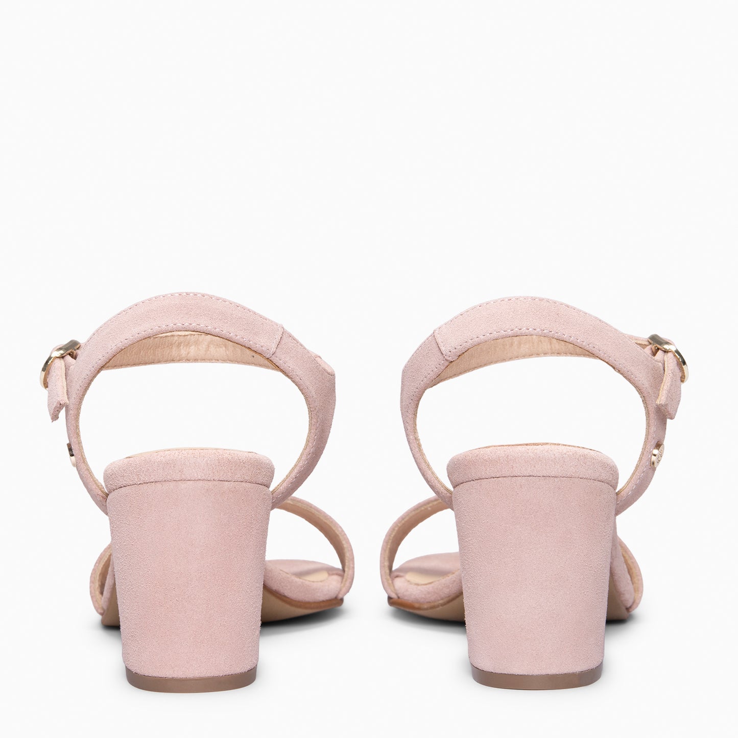 KEILA - Sandalias de Tacón Medio de Ante ROSA