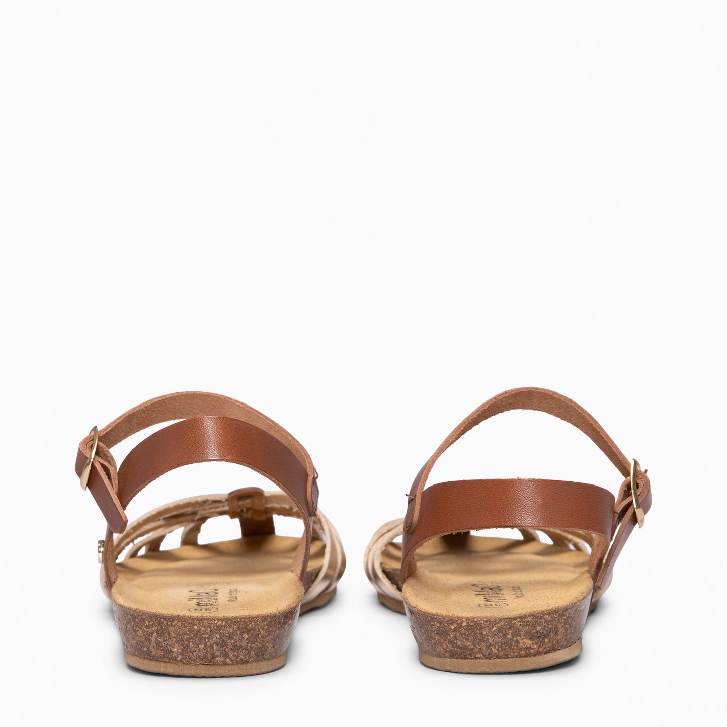 BEACH - Sandalias planas de tiras PLATINO