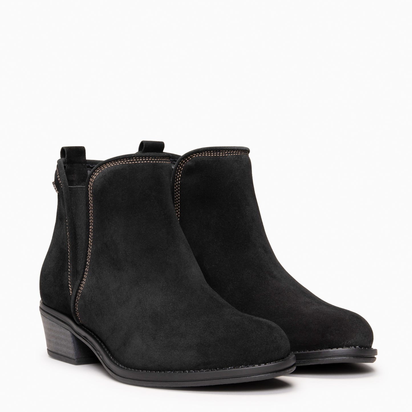 VIANA – Botín bajo con elástico NEGRO