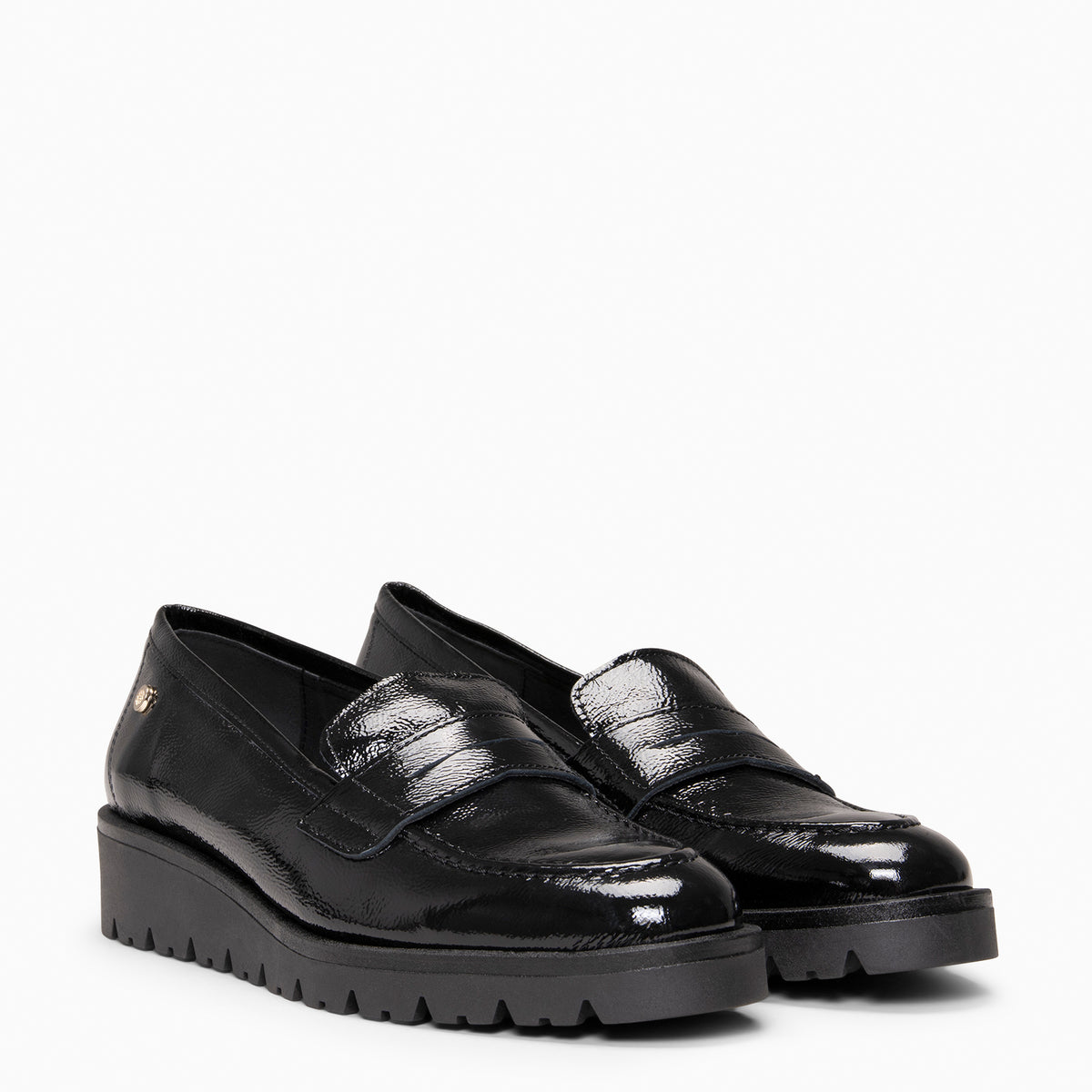 DAFNE - Mocasín con cuña CHAROL NEGRO