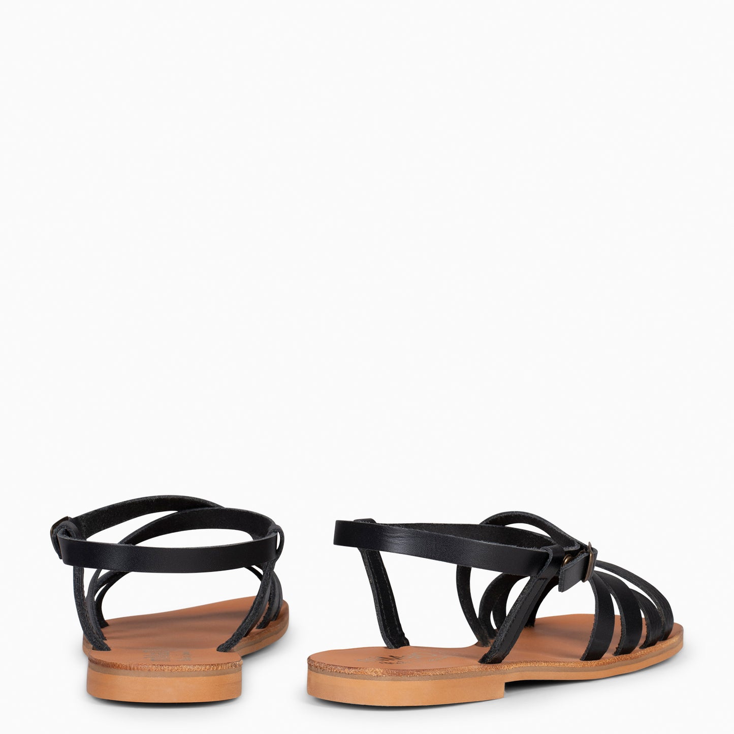 IXORA - Sandalias planas de mujer con hebilla NEGRO