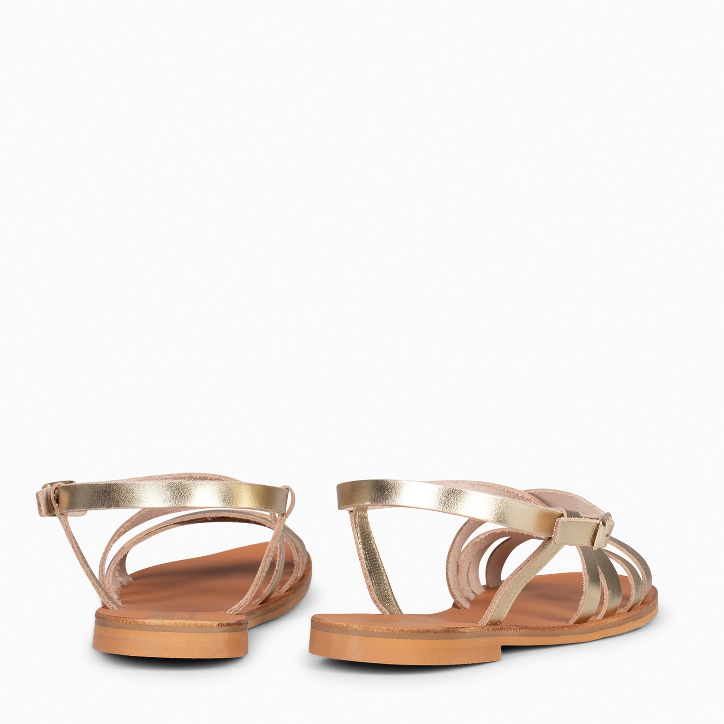 IXORA - Sandalias planas de mujer con hebilla PLATINO