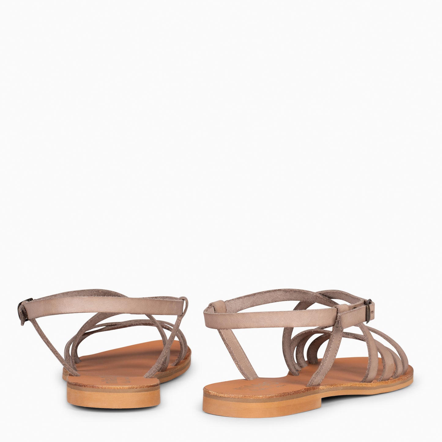 IXORA - Sandales plates pour femme avec boucle TAUPE